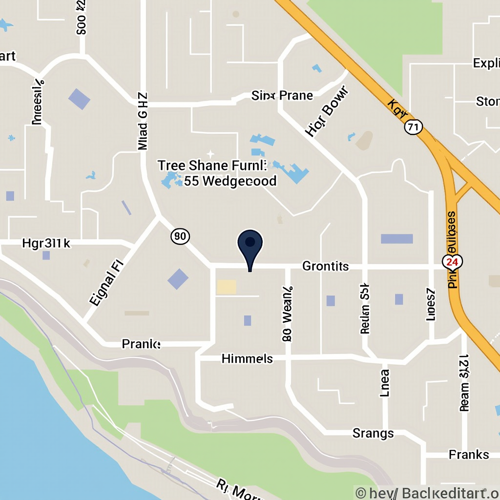 Map showing Shane Foundation Inc location at 3515 Wedgewood Lane 112, The Villages, FL 32162, with surrounding streets and landmarks in The Villages area